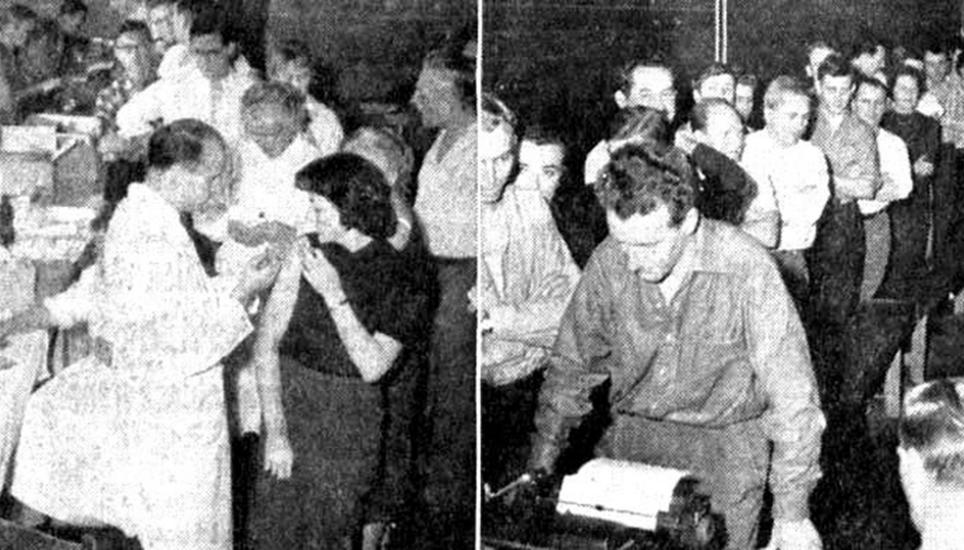 In der Bachturnhalle standen die Leute Schlange, um eine Pockenimpfung zu bekommen. Bild: SN-Archiv