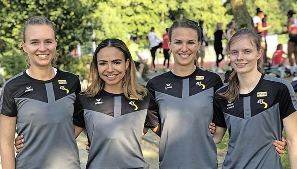 LCS-Frauen mit Bronze über 4 x 100 m: Michelle Baumer, Ayal Schelling, Lydia Boll und Andrea Schlatter (v. l.). Bilder: zvg/LCS