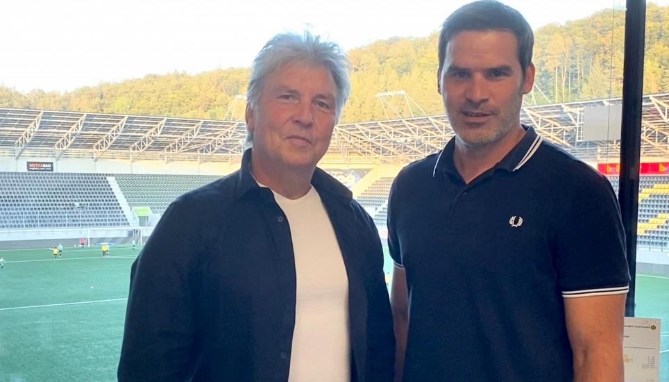 Martin Andermatt (l.), der neue Cheftrainer des FCS, mit Sportchef Bernt Haas. Bild: zVg/FCS