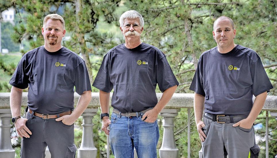 Die Geschäftsführung der Bachmann Neukomm AG: Steve Wolfer, Urs Neukomm und Rolf Leu (v.l.). Bild Rolf Fehlmann