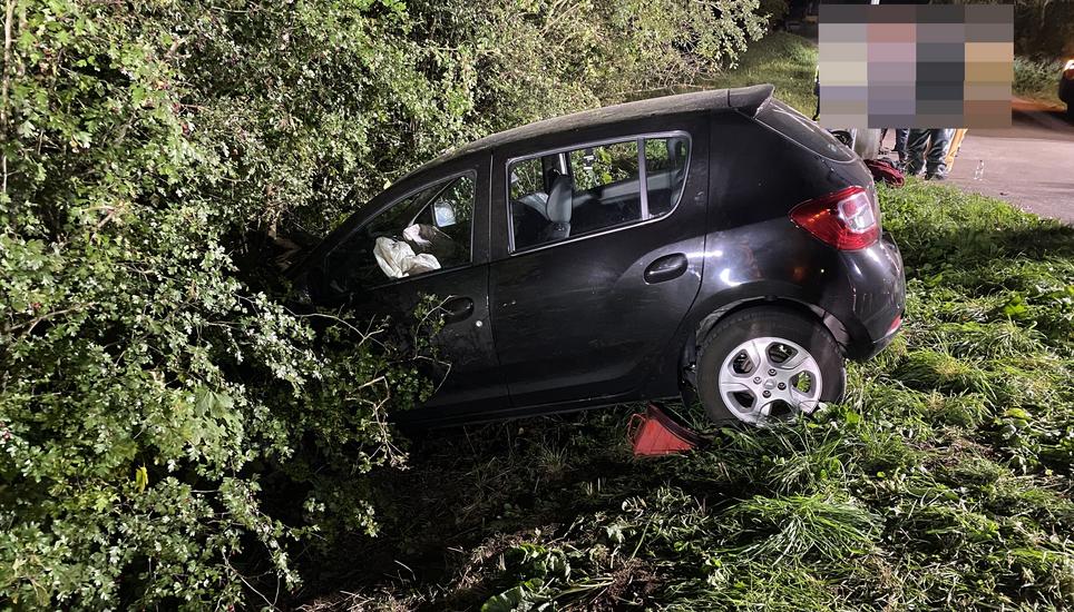 Aus noch unbekannten Gründen verlor die Lenkerin in einer scharfen Linkskurve die Kontrolle über ihr Auto. Bild: zVg/SHPol