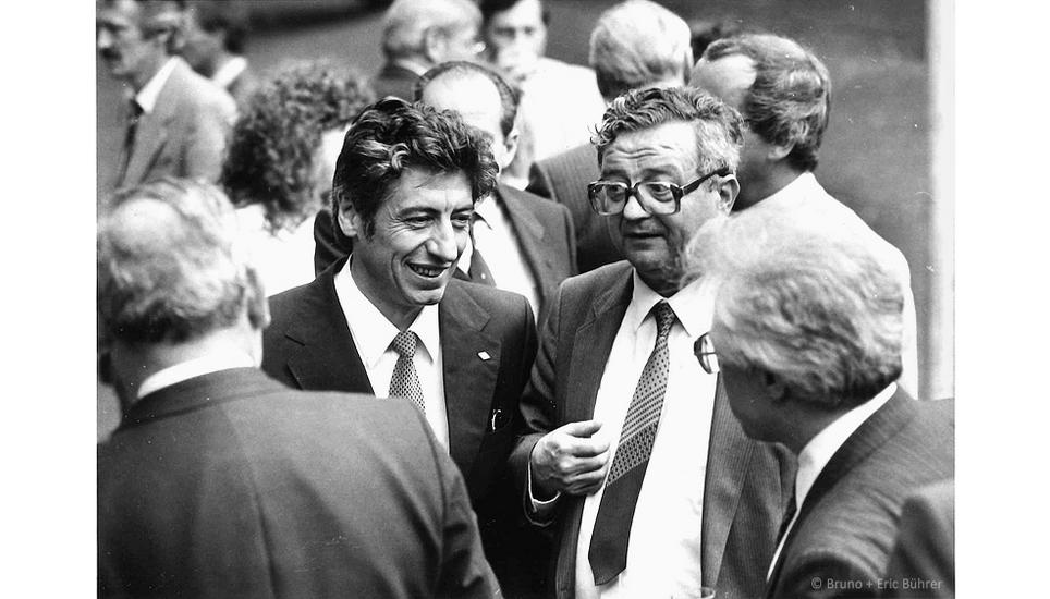 Jubiläumsversammlung 75 Jahre EKS Schaffhausen, Ernst Neukomm (l.) und Prof. Hans Kuenzi aus Zürich. Bilder: Bruno + Eric Bührer