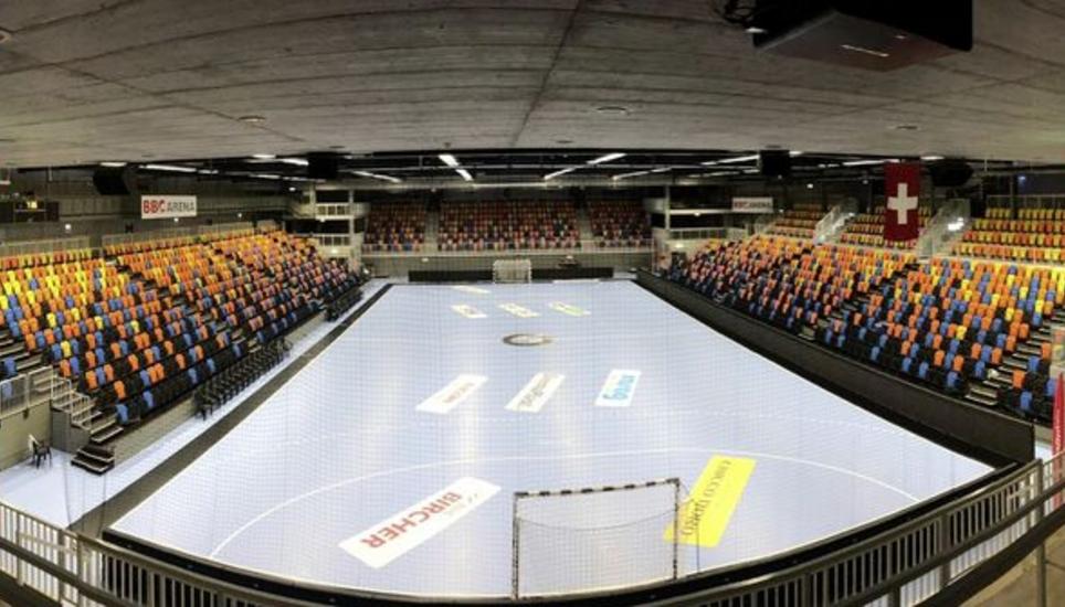 Die BBC-Arena wird am Samstag und Sonntag wirklich leer bleiben müssen auf den Zuschauerrängen. Bild: zvg