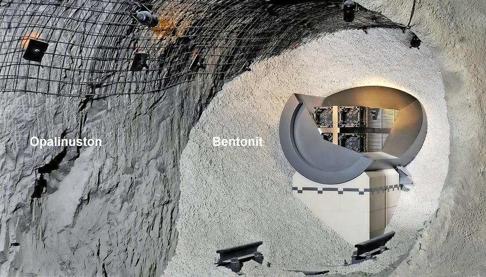 Querschnitt durch einen «Seitenarm» eines Atomabfall-Tiefenlagers. Bild: zVg/Nagra