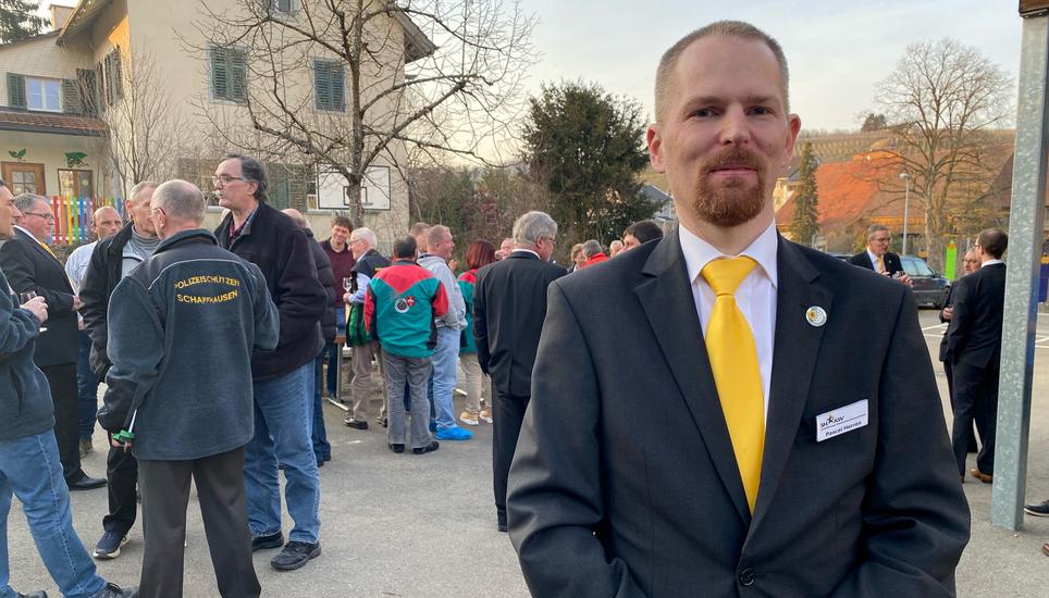Pascal Herren führte als Präsident des Kantonalen Schützenverbands durch die Delegiertenversammlung. Bild: Radio Munot