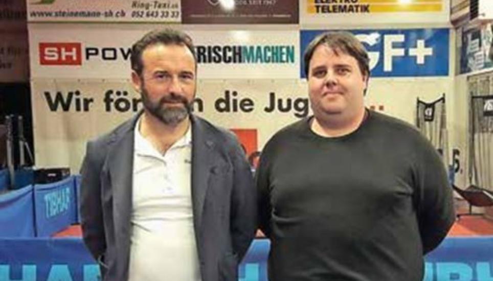 Urs Schärrer, das TTCN-Urgestein (l.), und Chris Landolt führen den TTC Neuhausen in die Zukunft und damit auch in die BBC-Arena. Bild: zVg