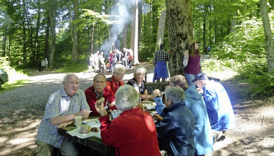 Auch dieses Jahr endete die wie immer informative Steiner Waldbegehung in geselliger Runde. Bilder: Ursula Junker