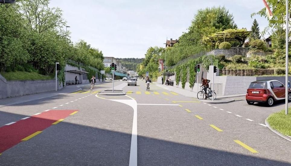 Die südliche Klettgauerstrasse mit Blick in Richtung Klettgau. Bild: pd