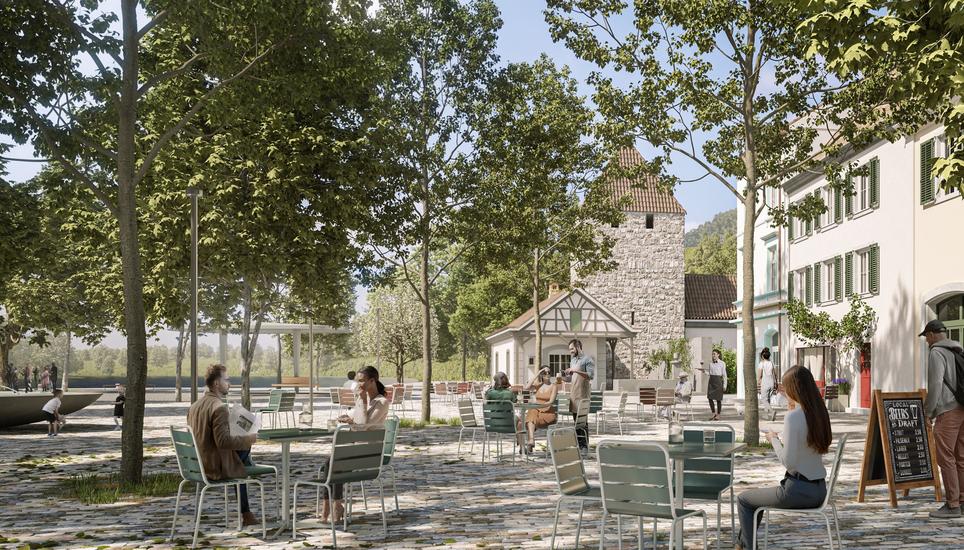 Dass die Terrassen der Restaurants verschwinden sollen, gefällt nicht allen. Visualisierung: zVg