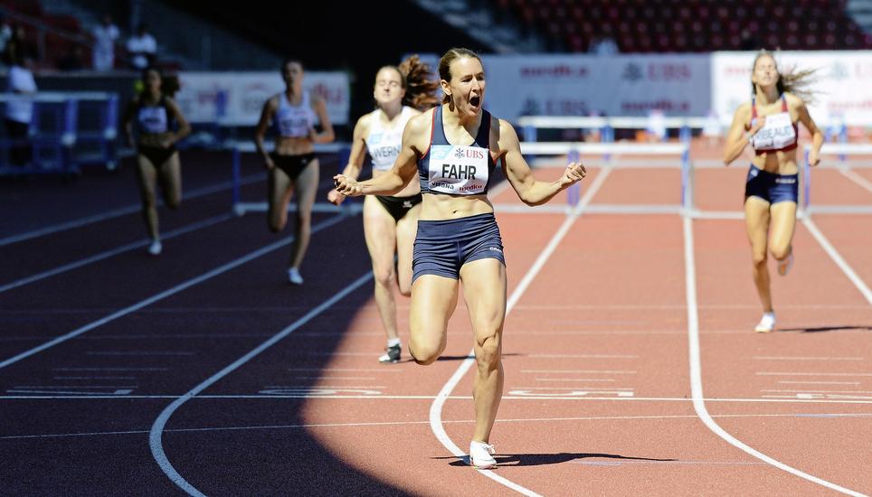 Freude über den Sieg und die persönliche Bestzeit: Annina Fahr. Bild: Dario Muffler