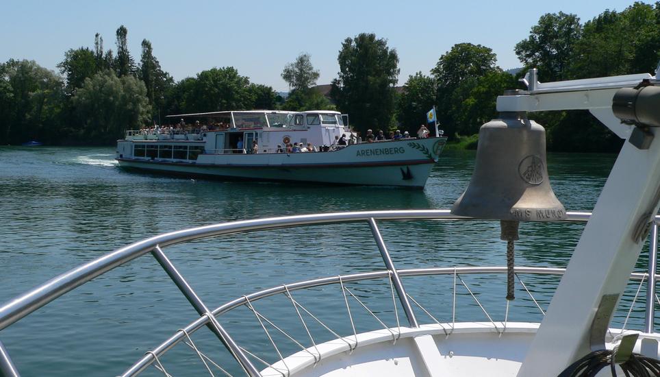 Wegen des niedrigen Wasserstands und der anhaltend hohen Temperaturen wird der Rhein immer wärmer. Bild: SN-Archiv