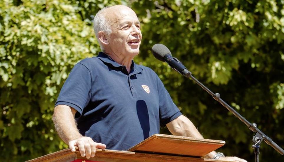 Plädoyer für Meinungsfreiheit, Unabhängigkeit und nationale Sicherheit: Ueli Maurer bei seiner Festansprache in Neunkirch am 1. August 2022. Bild: Roberta Fele