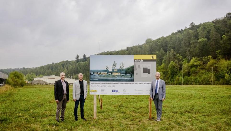 Zufrieden, dass es mit dem Neubau endlich vorwärts geht: Markus Storrer, (von links), Christian Werner und Martin Kessler. BILD REGULA LIENIN