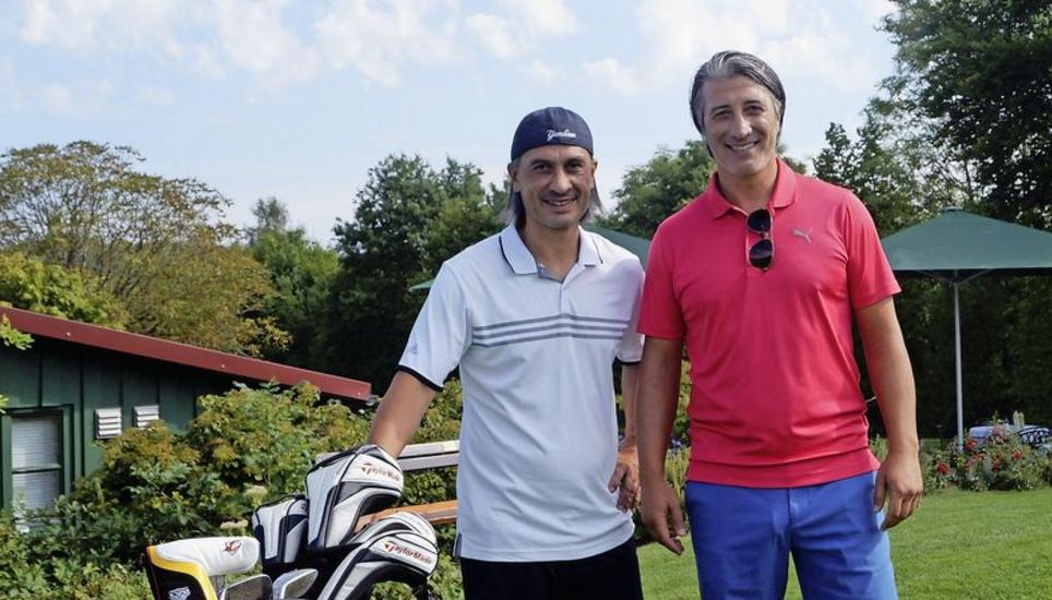 Brüder-Duell: Nationaltrainer Murat (r.) und FCS-Coach Hakan Yakin freuen sich auf einen spannenden Golftag. Bilder: toe