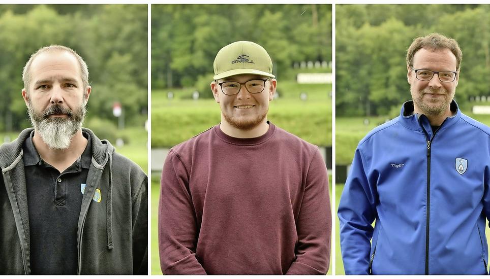 Die Kategoriensieger: (v. l.) Michael Rey, Nico Baumann, Christian Risch jun. Bild: Peter Müller