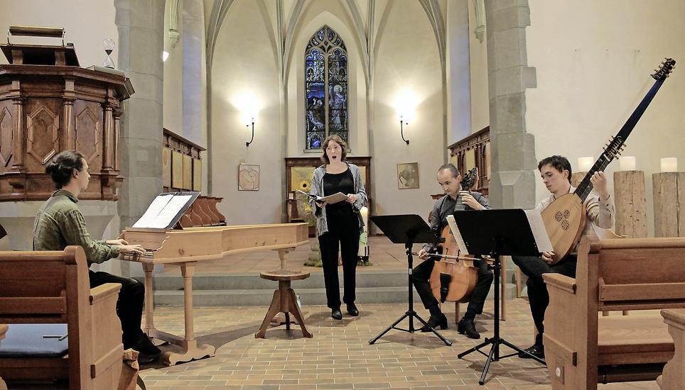 Das Barockensemble Le risonanti sfere behandelte tiefemotionale Themen mit leichtem Spiel. Bild: Mirza Hodel