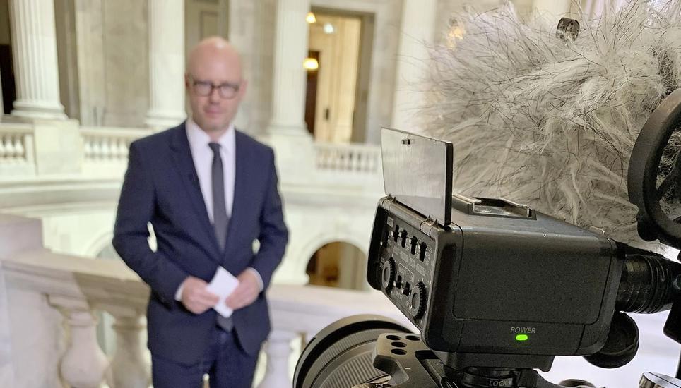 «Demokratie ist ein zerbrechliches Ding.» Pascal Weber im Kapitol in Washington D.C. Bild: Markus Zeffler