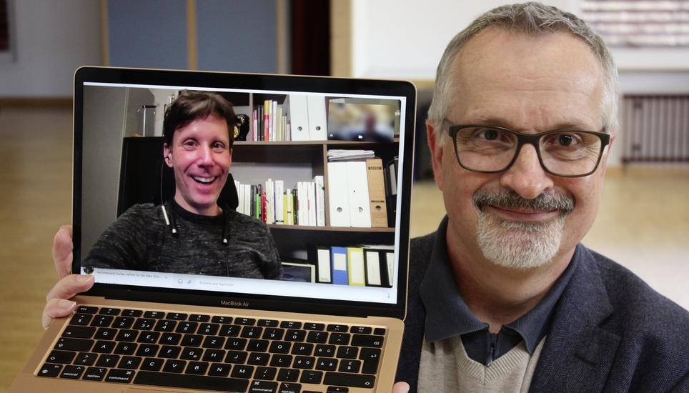 Cyrille-Richard Marty, per Zoom, und David Hilty freuen sich auf motivierte Teilnehmer am Kurs, der am 25. März in Schleitheim stattfindet. Bild: Nicole Peter