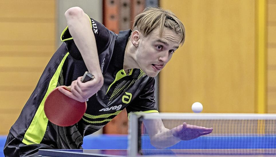 Volle Konzentration: Mauro Schärrer reüssierte beim Final-Elite-Ranglistenturnier im TTZ Ebnat. Bild: zVg