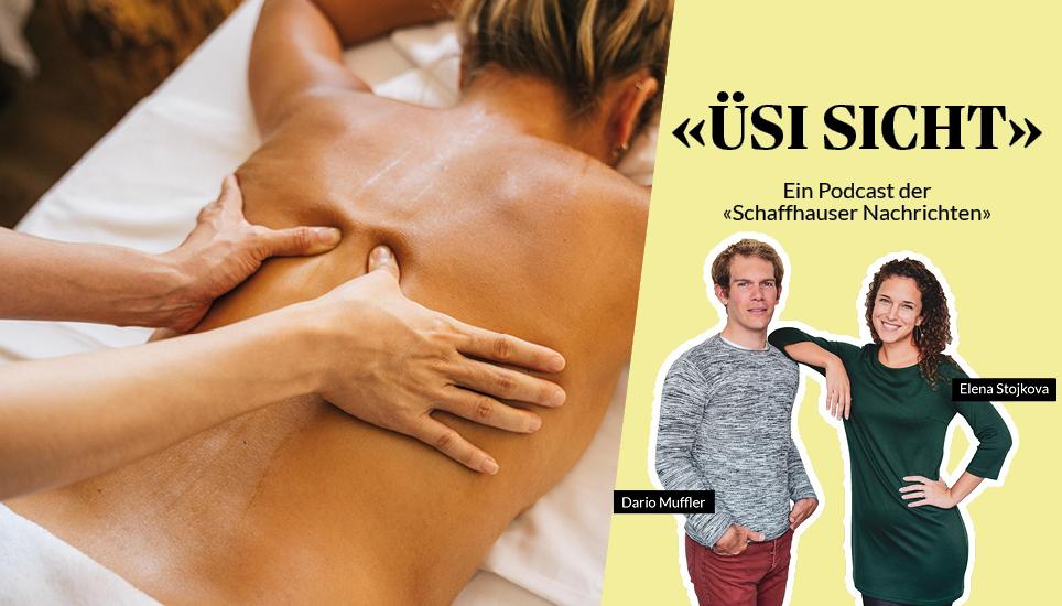 In dieser Podcastfolge widmen sich die Hosts von «Üsi Sicht», Dario Muffler und Elena Stojkova einem Thema, das viele Menschen betrifft: Rückenprobleme. Bild: Pixel/OPP