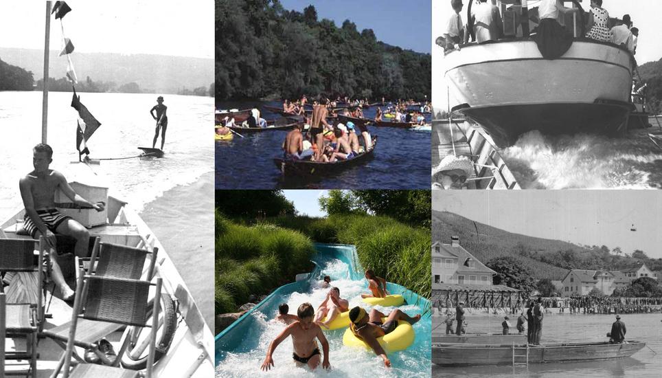 Wir nehmen Sie mit auf eine Zeitreise durch fast 150 Jahre Schaffhauser Sommer. Bilder: Stadtarchiv Schaffhausen/Montage OPP