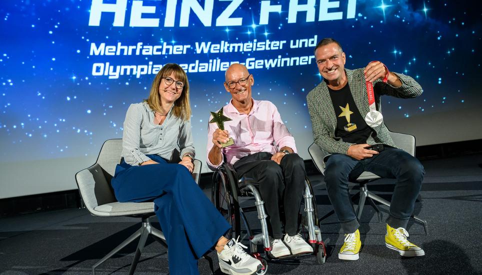 Löste mit seiner Energie, seinem Lebensmut und seiner Motivation spontanen Applaus aus: Spitzensportler Heinz Frei. BILDER MICHAEL KESSLER