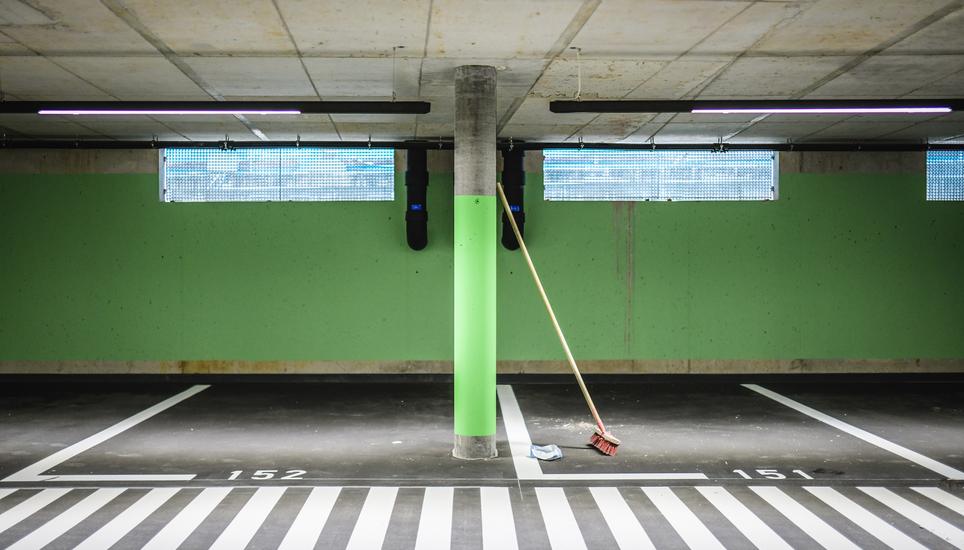 Das spätere Parkhaus.