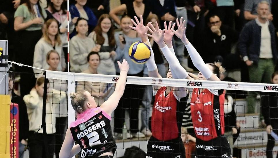 Volleyball, NLA 2023-2024. Playoff-Viertelfinals, 1. Runde: VC Kanti - Volley Lugano 3-1, Schaffhausen, BBC Arena, 03.03.2024 ?? Reinhard Standke
