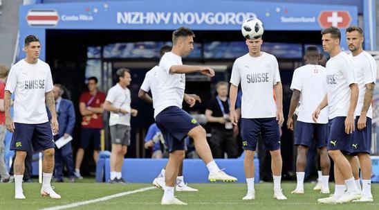 Die Schweizer beim Training im Stadion von Nischni Nowgorod