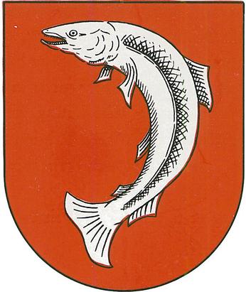 Das einstige Wappen von Neuhausen am Rheinfall zeigt einen Salm.