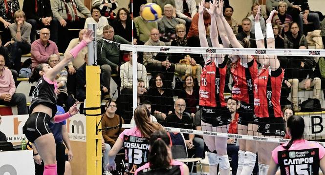 Volleyball, NLA, 2023/2024: VC Kanti - Volley Lugano 3-0, Schaffhausen, BBC Arena, 10.12.2023 ?? Reinhard Standke